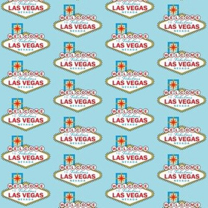small las vegas sign in color on blue