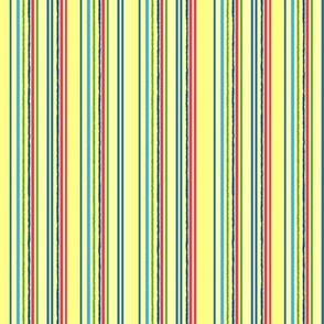 yellow, blue, red stripes