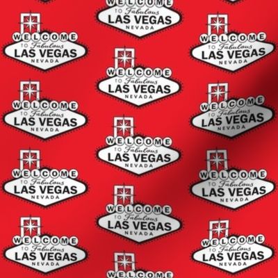 Las Vegas sign on red