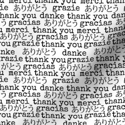 Thank You Merci Grazie Danke Gracias Arigatō Black White [medium]