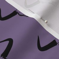 Western Bull Horns V2 in Black with Mauve Purple Background