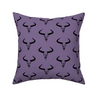 Western Bull Horns V2 in Black with Mauve Purple Background