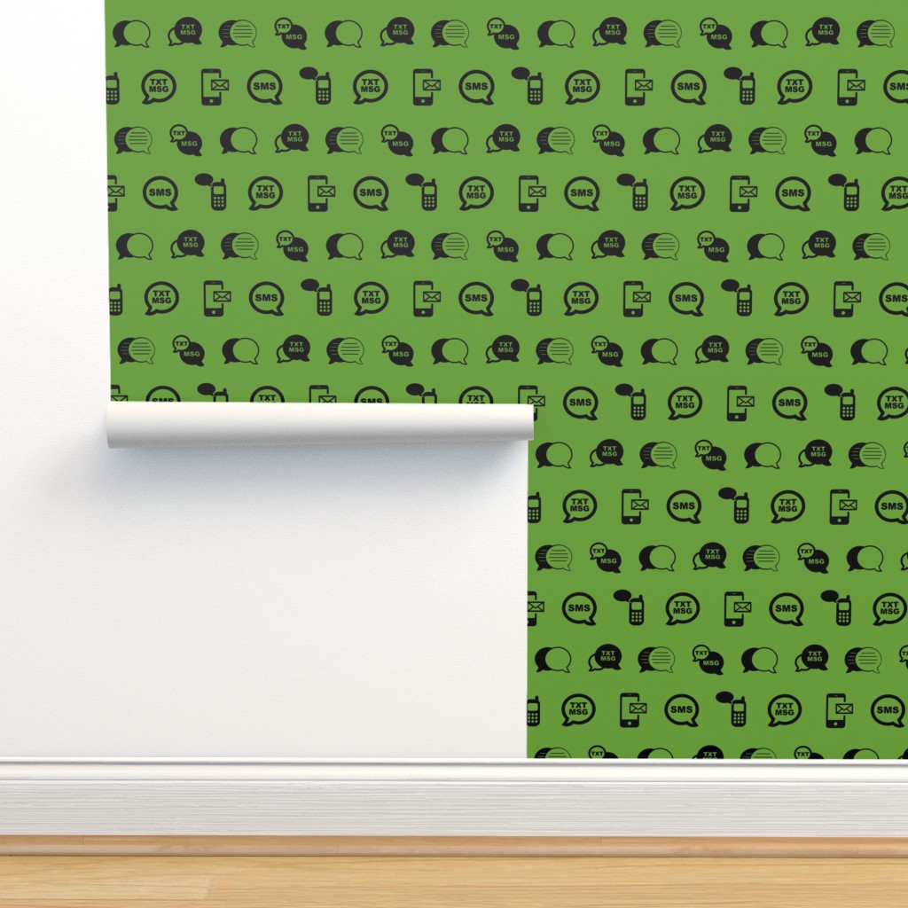 Fun Cell Phone Text Messaging Pattern in Wallpaper | Spoonflower