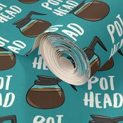 pot head - coffee pots - teal - LAD20