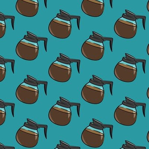 coffee pots - teal - LAD20