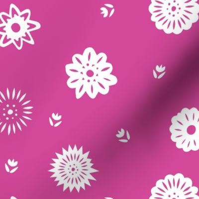 Taco Floral - White on Pink