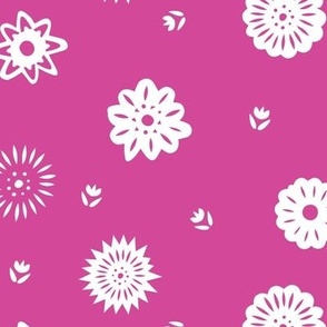 Taco Floral - White on Pink