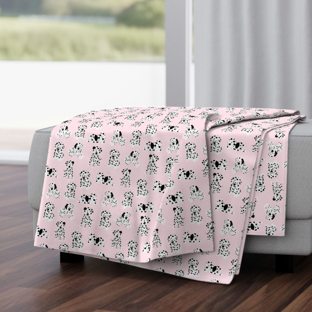 Dalmatian dog on pink Cute dog fabric Dog breed Black and white Pink fabric