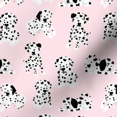 Dalmatian dog on pink Cute dog fabric Dog breed Black and white Pink fabric