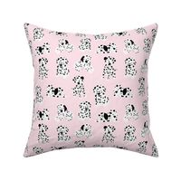 Dalmatian dog on pink Cute dog fabric Dog breed Black and white Pink fabric