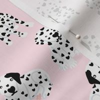 Dalmatian dog on pink Cute dog fabric Dog breed Black and white Pink fabric