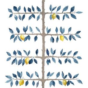 Blue Leaves w/ Lemons Espalier Branch