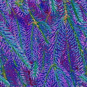 Purple and Teal Pine Needles