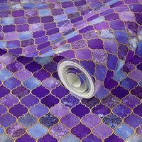 Dark Purple and Gold Decorative Moroccan Tiles Tiny Print