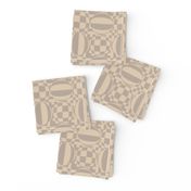 JP9 - Mod Geometric Quatrefoil Checks in Pearl Grey and Taupe