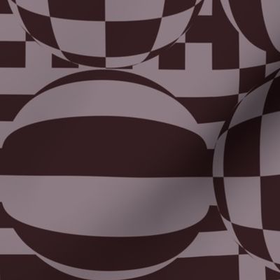 JP5 - Large - Mod Geometric Quatrefoil Cheater Quilt in Lavender Brown aka Puce Monochrome
