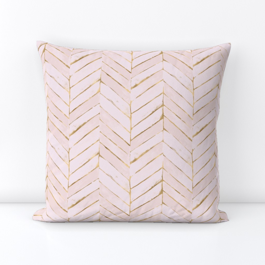 chevron painted - blush   gold