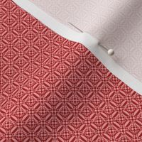 JP4 - Mod Geometric Quatrefoil Checks in Rusty Coral and Coral Pastel