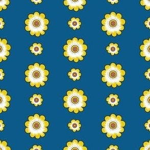 Daisy Chain_Blue Yellow and White by Paducaru