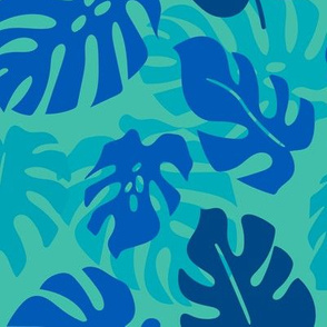 Summer Fabric Tropical Leaves, Monstera Leaves