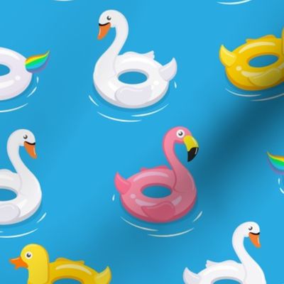 Pool Fabric, Summer Fabric Pools Floats Flamingo Duck Unicorn-01