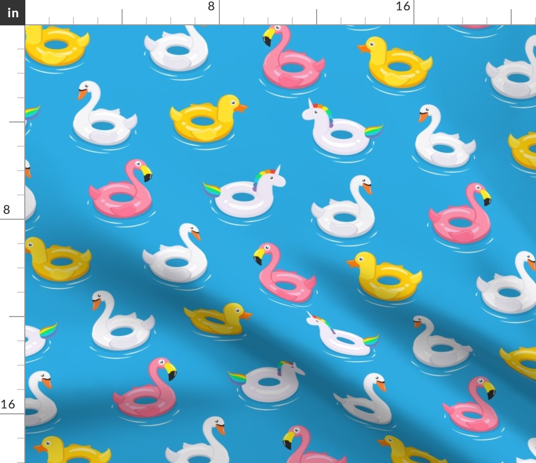 Pool Fabric, Summer Fabric Pools Floats Flamingo Duck Unicorn-01