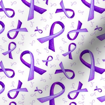 Painted Purple Ribbon-2 on white