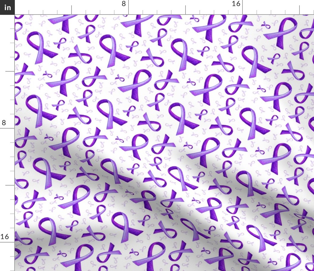 Painted Purple Ribbon-2 on white