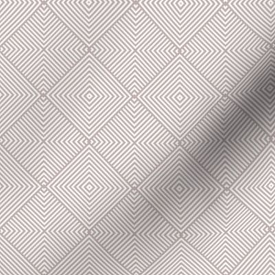 Diagonal Diamond Stripe - Taupe White