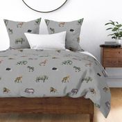 Safari Animals on Linen - Larger