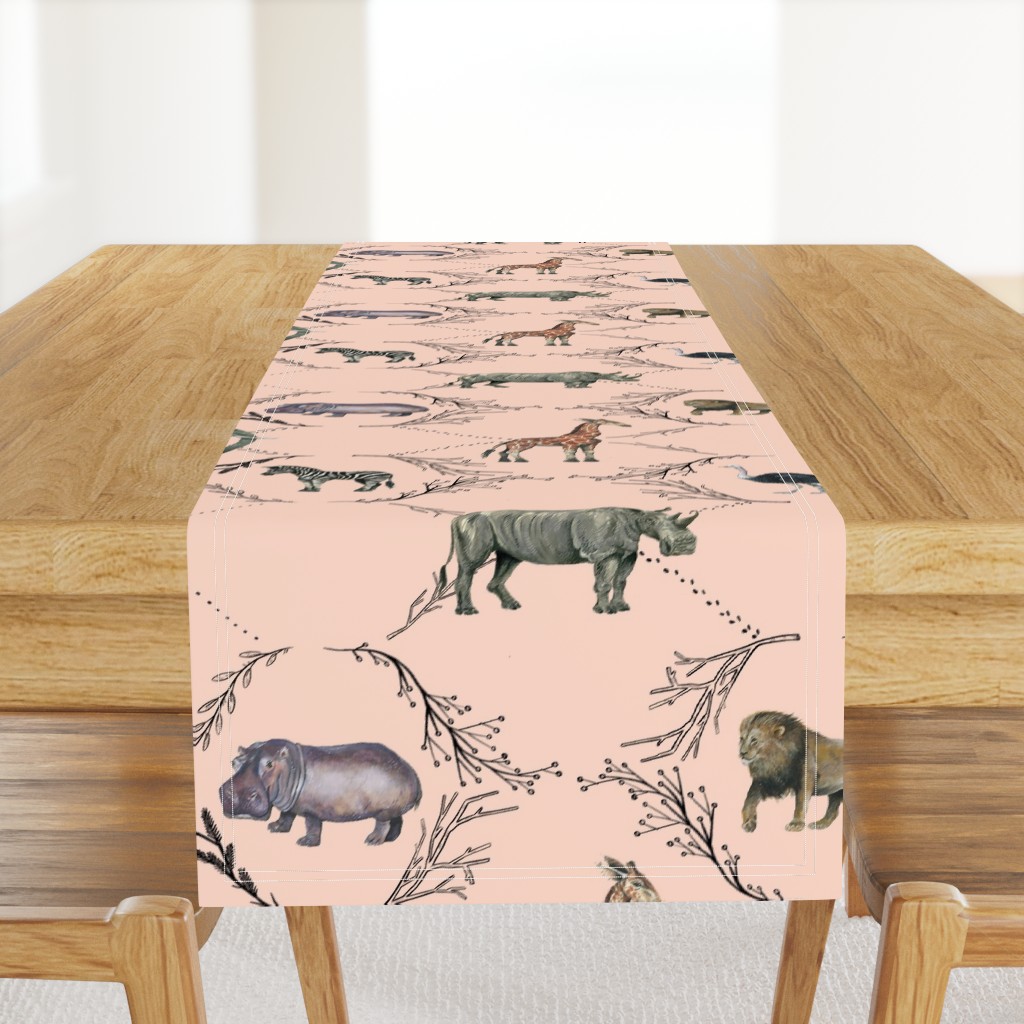 Safari Toile on Pink - Larger Scale