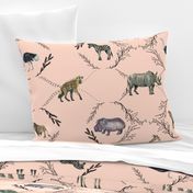 Safari Toile on Pink - Larger Scale