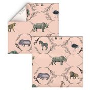 Safari Toile on Pink - Larger Scale