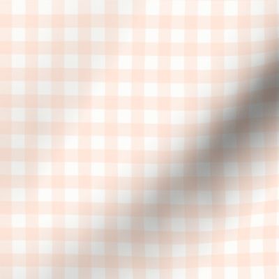 3/8" Gingham: Pastel Blush Peach Gingham Check, Peach Buffalo Plaid 