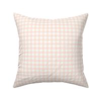 3/8" Gingham: Pastel Blush Peach Gingham Check, Peach Buffalo Plaid 