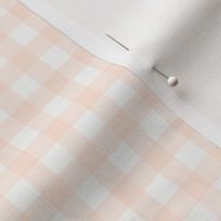 3/8" Gingham: Pastel Blush Peach Gingham Check, Peach Buffalo Plaid 