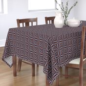 JP3 - Medium - Mod Geometric Quatrefoil Checks in Slate Blue and Brown Checkerboard