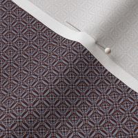 JP3 -Mod Geometric Quatrefoil Checks in Slate Blue and Brown 