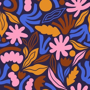 Dark floral abstract pattern