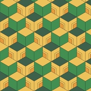 MINI Demon-Slaying Giyu Sabito Green, Yellow, Orange Geometric Hexagon Boxes