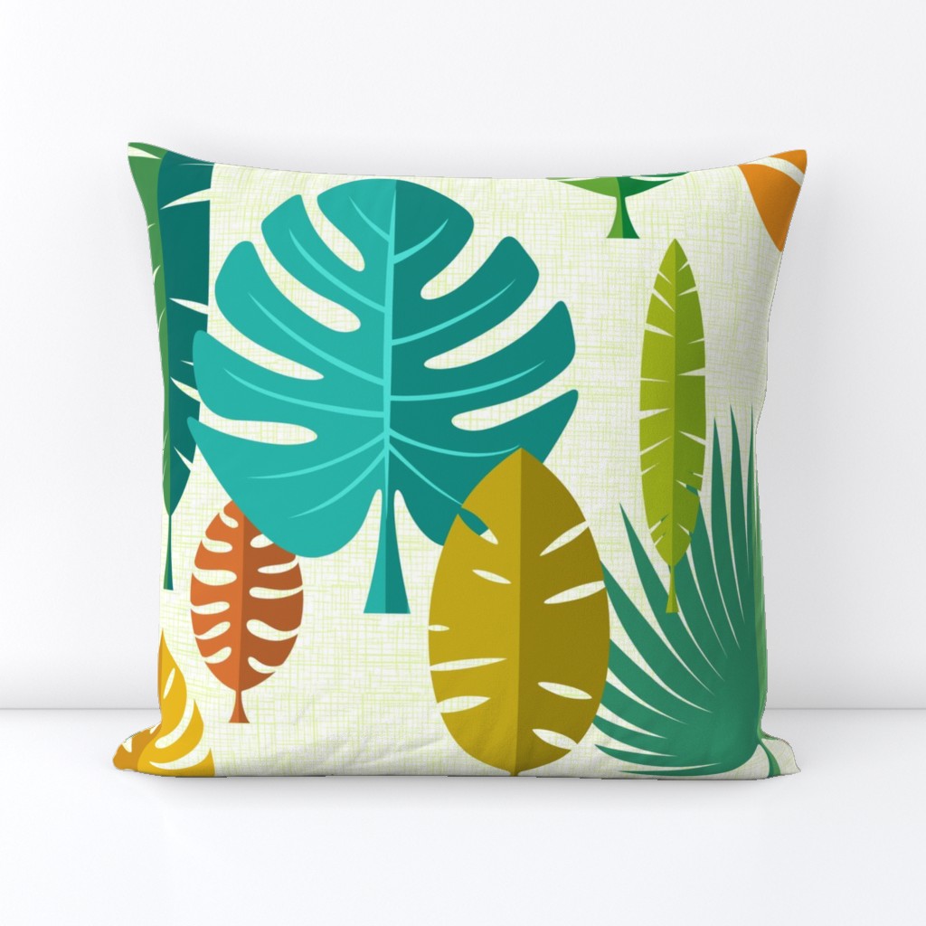 Large Tiki Leaves Housse de coussin carrée | Spoonflower