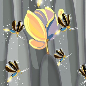 Fireflies Twilight Flight Large | Gray