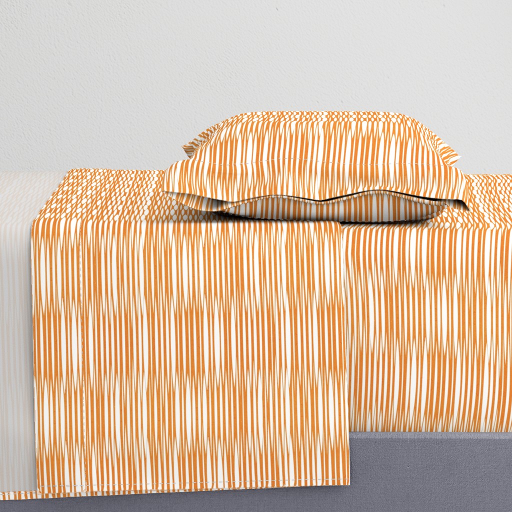 Small scale // Zebra simplified lined horizontal stripes // orange textured