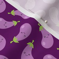 Happy Eggplants on Purple
