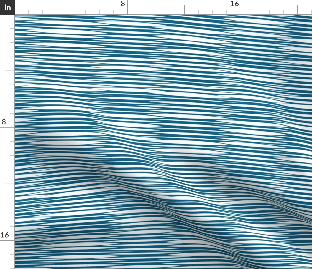 Small scale // Zebra simplified lined horizontal stripes // teal textured