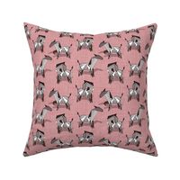 Small scale // Origami Zebras // blush pink linen texture background black and white line art safari animals