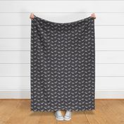 Small scale // Origami Zebras // grey charcoal linen texture background black and white line art safari animals