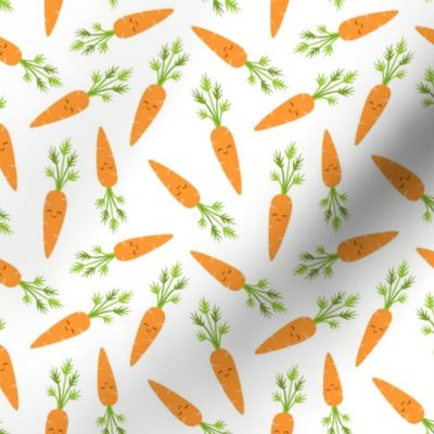 Happy Carrots on White