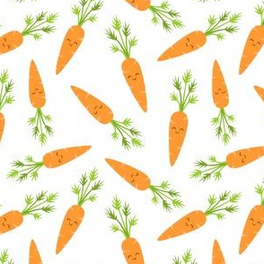 Happy Carrots on White