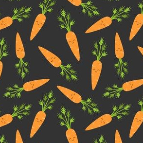 Happy Carrots on Dark Grey